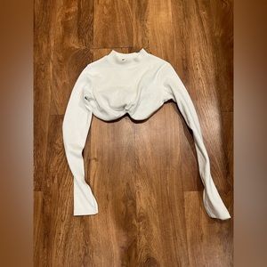 3/$15 NASTY GAL white faux turtleneck twist crop top UK 6 U.S. 2